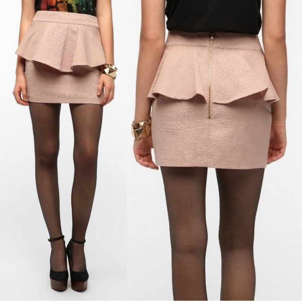 Pink Preppy Peplum Mini Skirt Size 4
